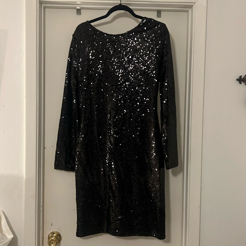 Brand new never worn, black sequin mini dress